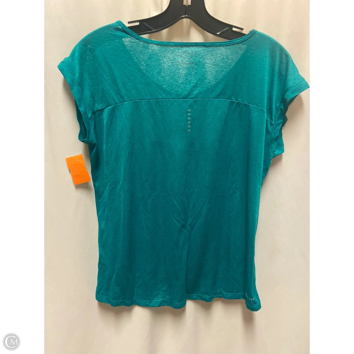 Athletic Top Short Sleeve By Nike In Green, Size: M