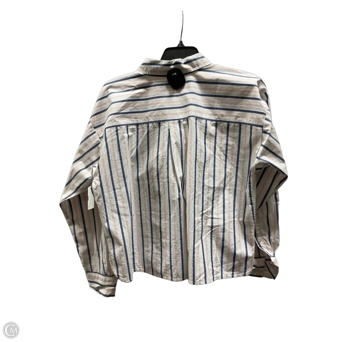 Blouse Long Sleeve By Loft In Striped Pattern, Size: S