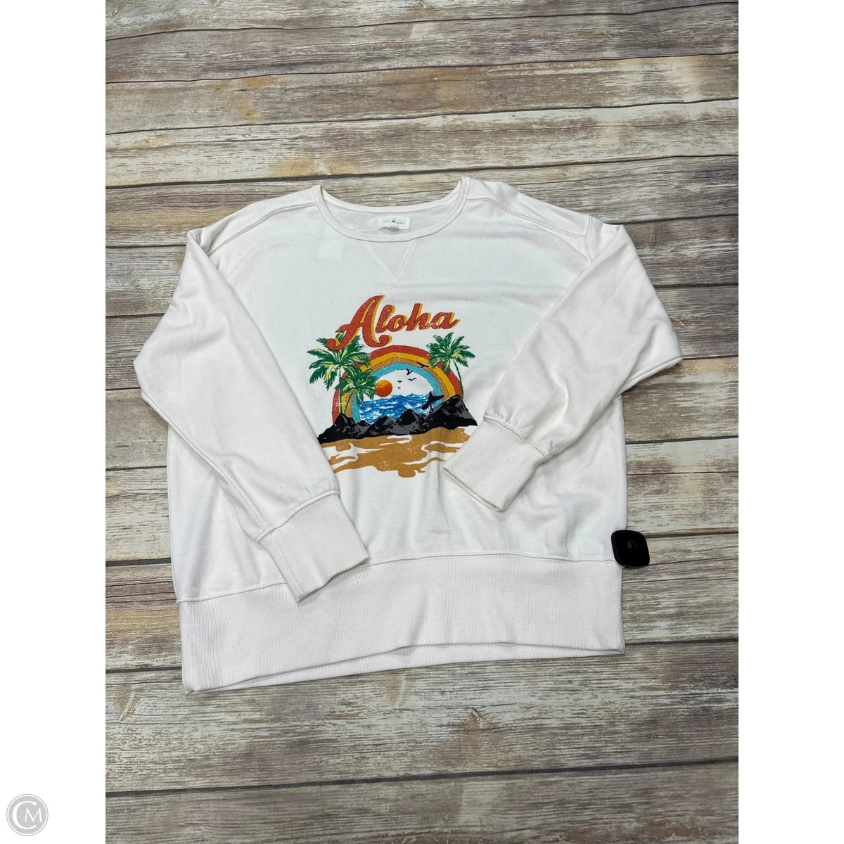 Sweatshirt Crewneck By Lou And Grey In Cream, Size: M