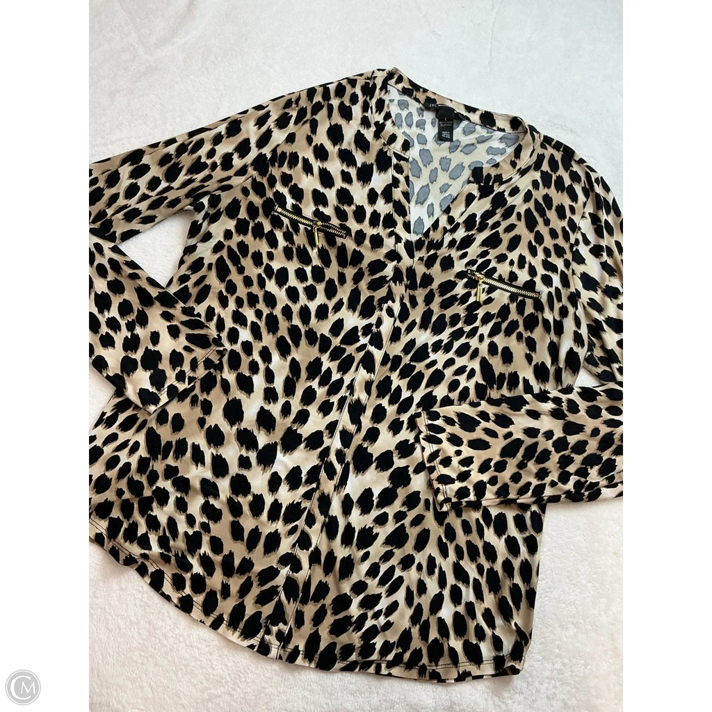 Top Long Sleeve By Inc In Animal Print, Size: L