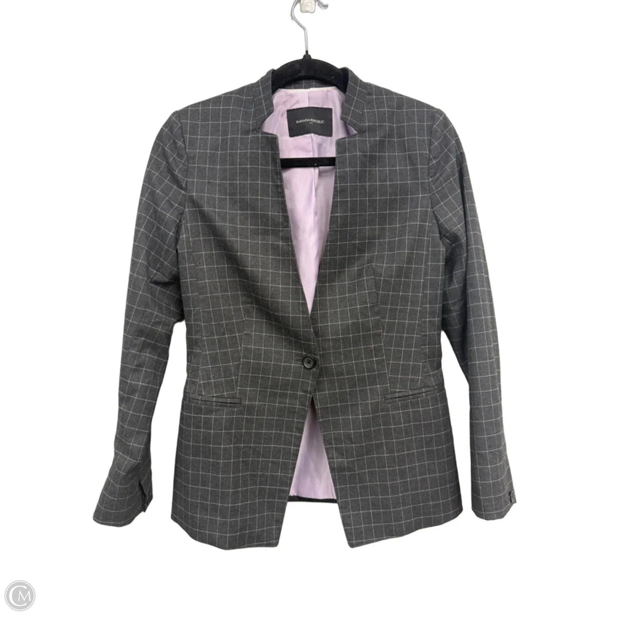 Blazer By Banana Republic In Grey & White, Size: 4