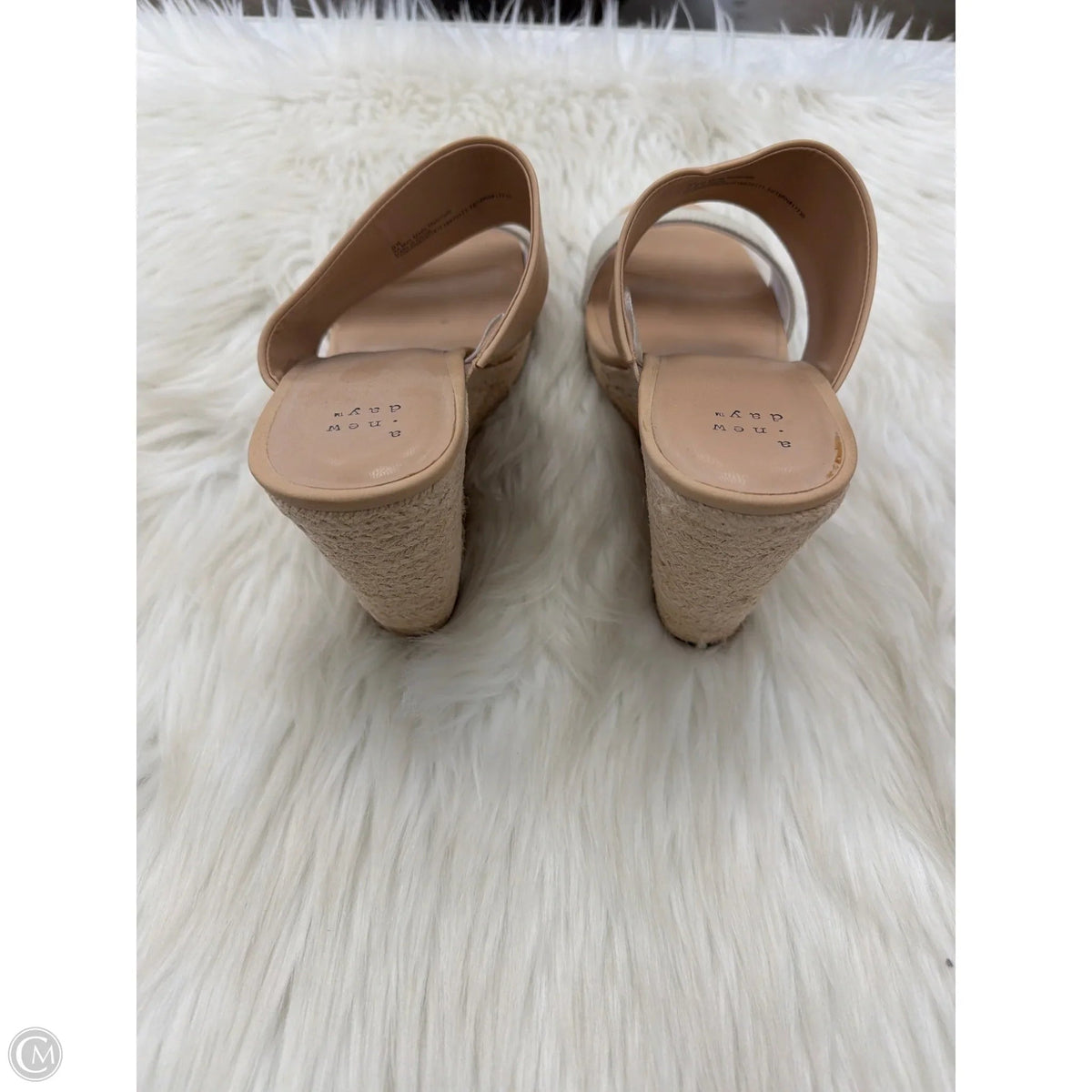 Sandals Heels Wedge By A New Day In Tan, Size: 9.5