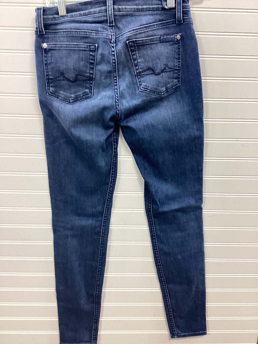 Jeans Skinny By 7 For All Mankind In Blue Denim, Size:4