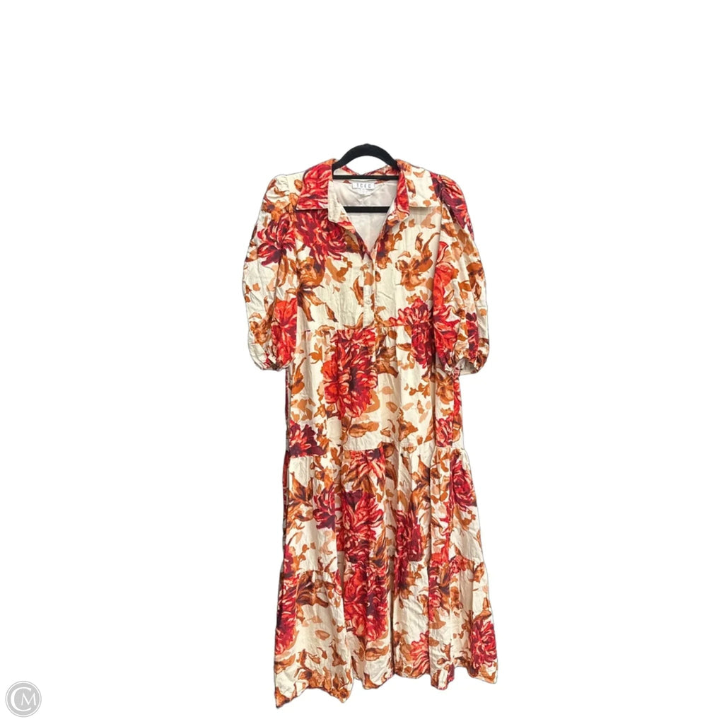 Dress Casual Maxi By Tcec In Orange & Red, Size: S