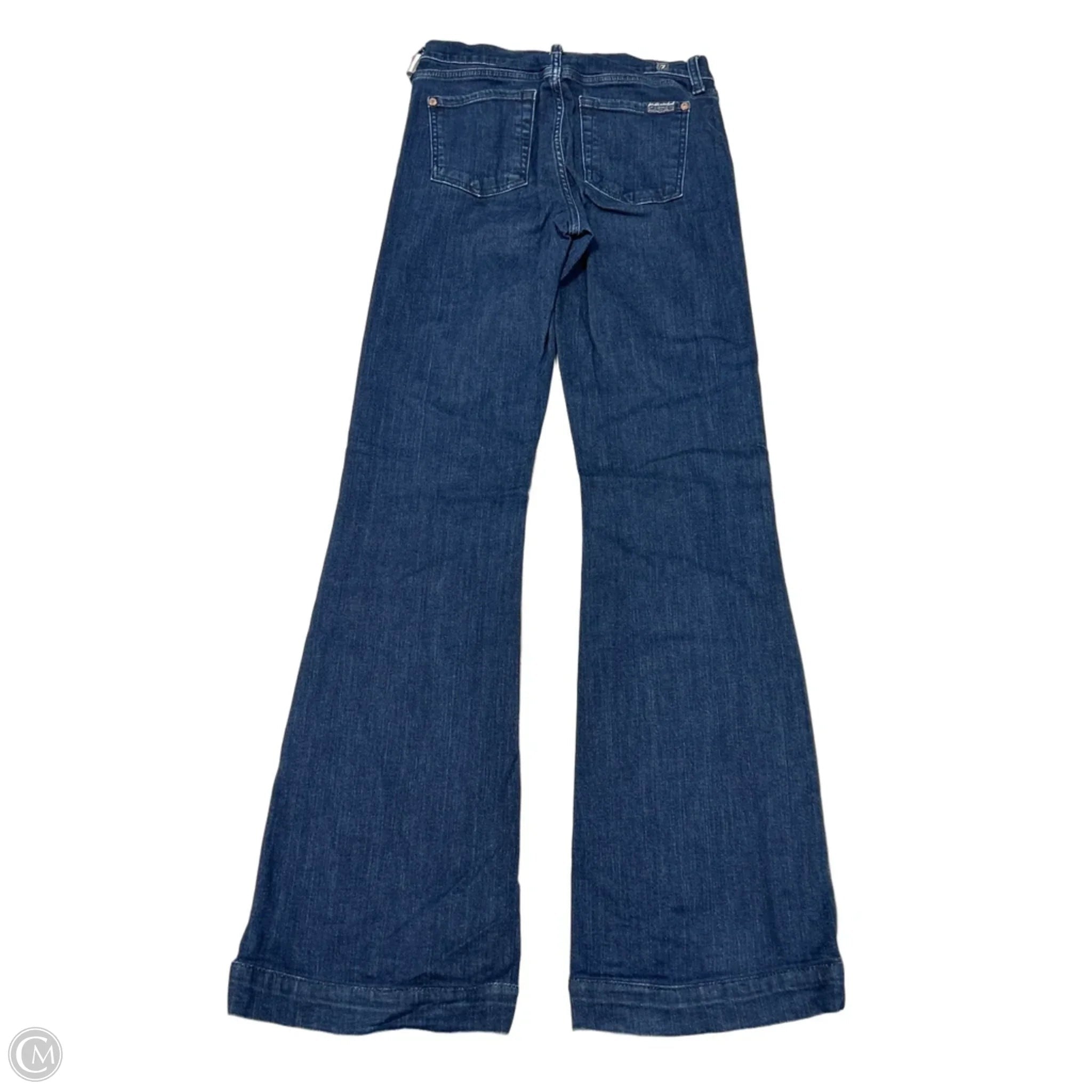 Jeans Flared By 7 For All Mankind In Blue Denim, Size: 2
