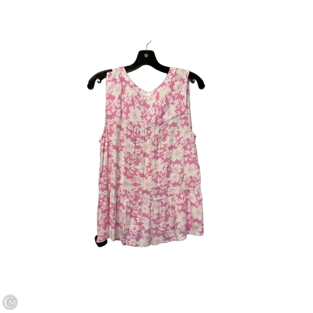 Top Sleeveless Basic By Loft In Pink, Size: M