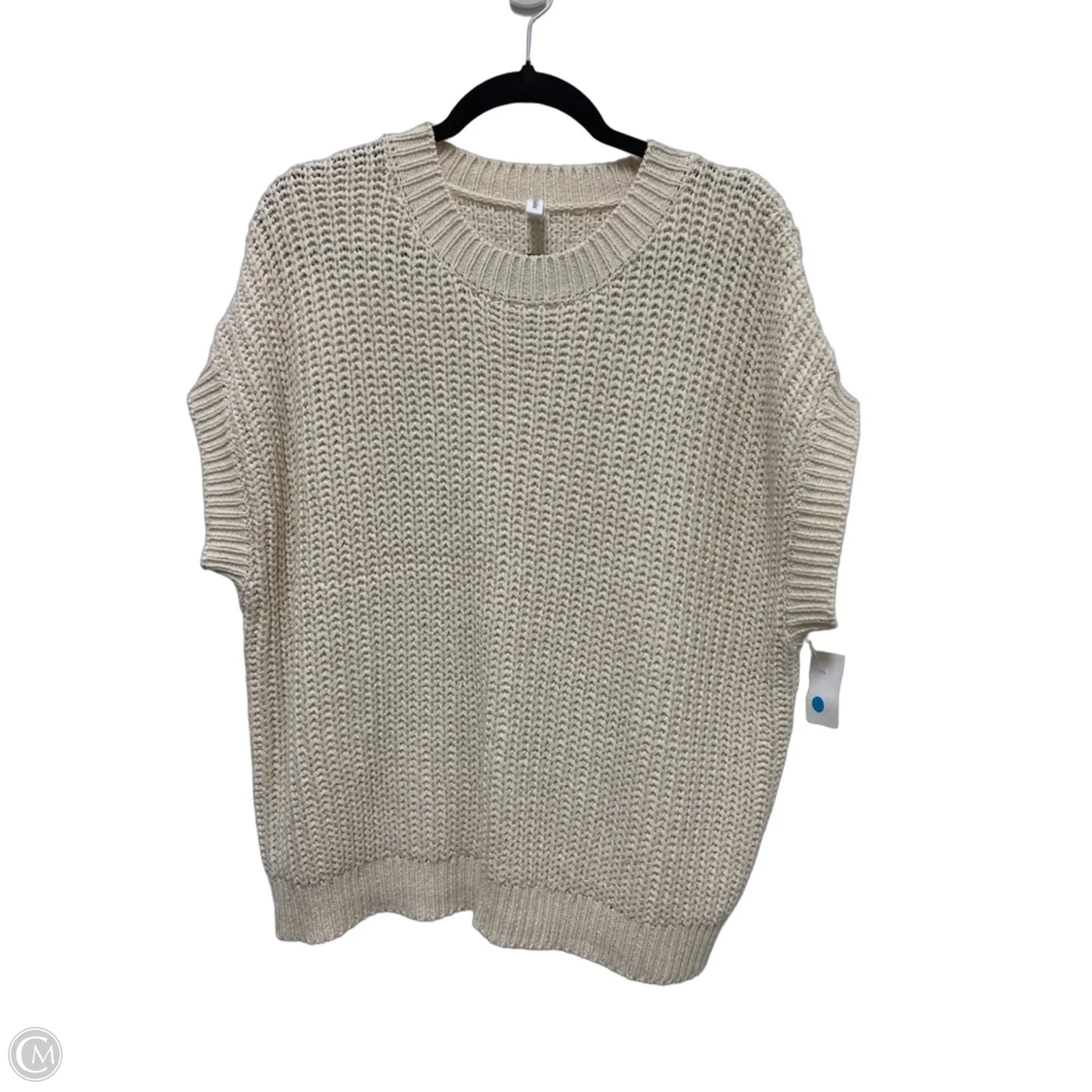 Sweater Short Sleeve By Wishlist In Cream, Size: M