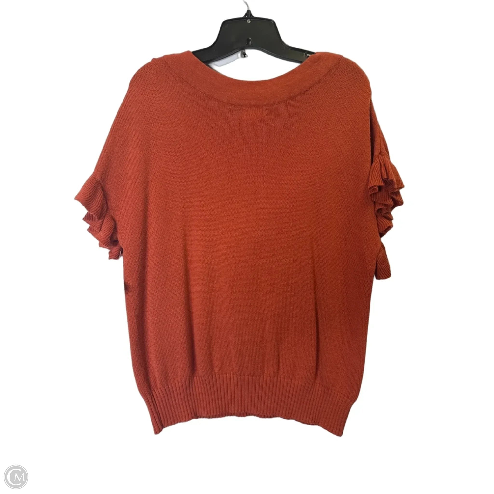 Sweater Short Sleeve By Elle In Orange, Size: S