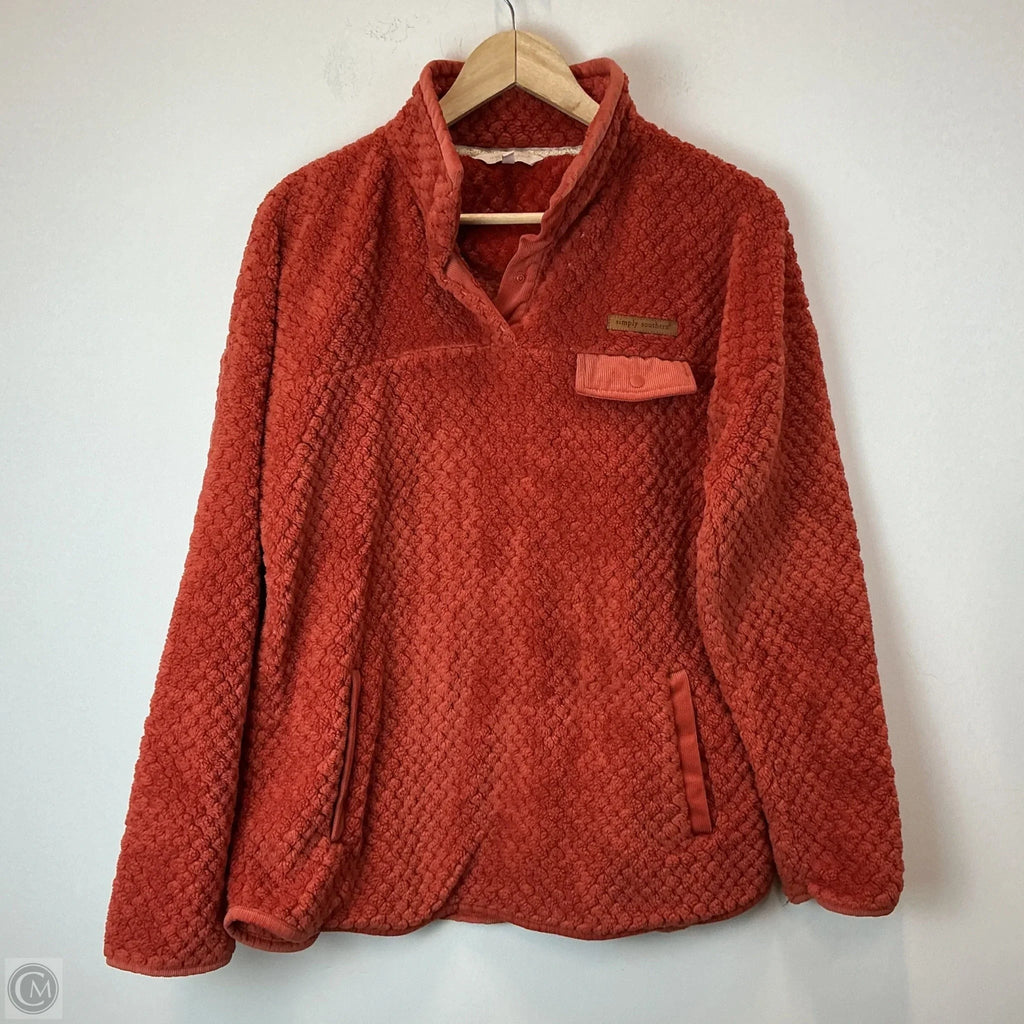 Sweatshirt Collar By Simply Southern In Orange, Size: L