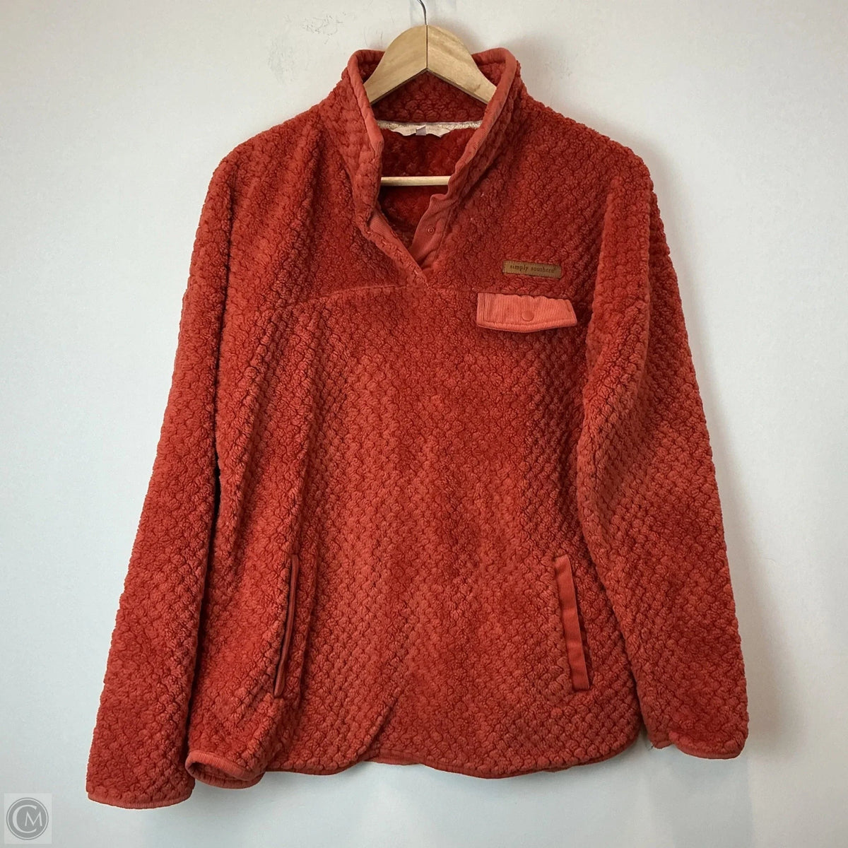 Sweatshirt Collar By Simply Southern In Orange, Size: L
