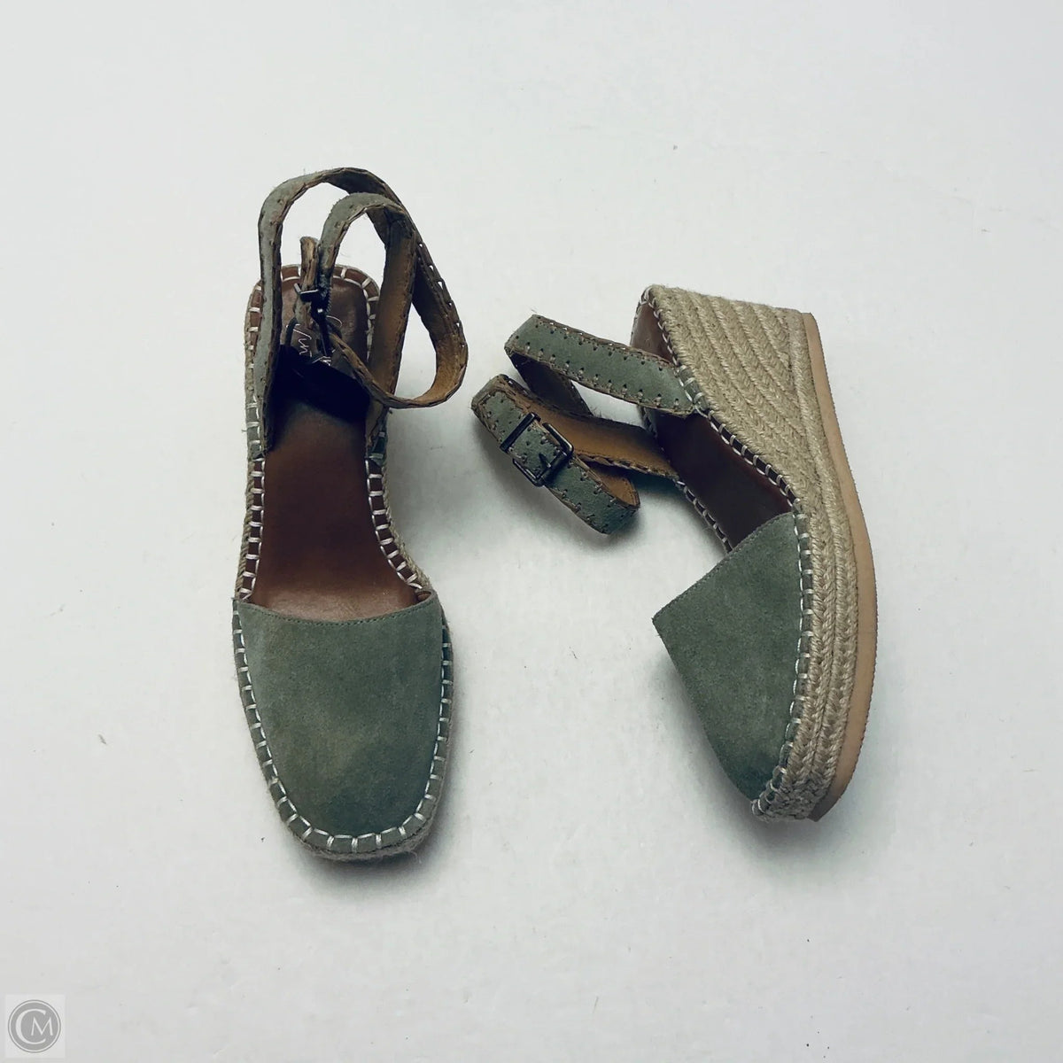 Shoes Heels Wedge By Crown Vintage In Green, Size: 9
