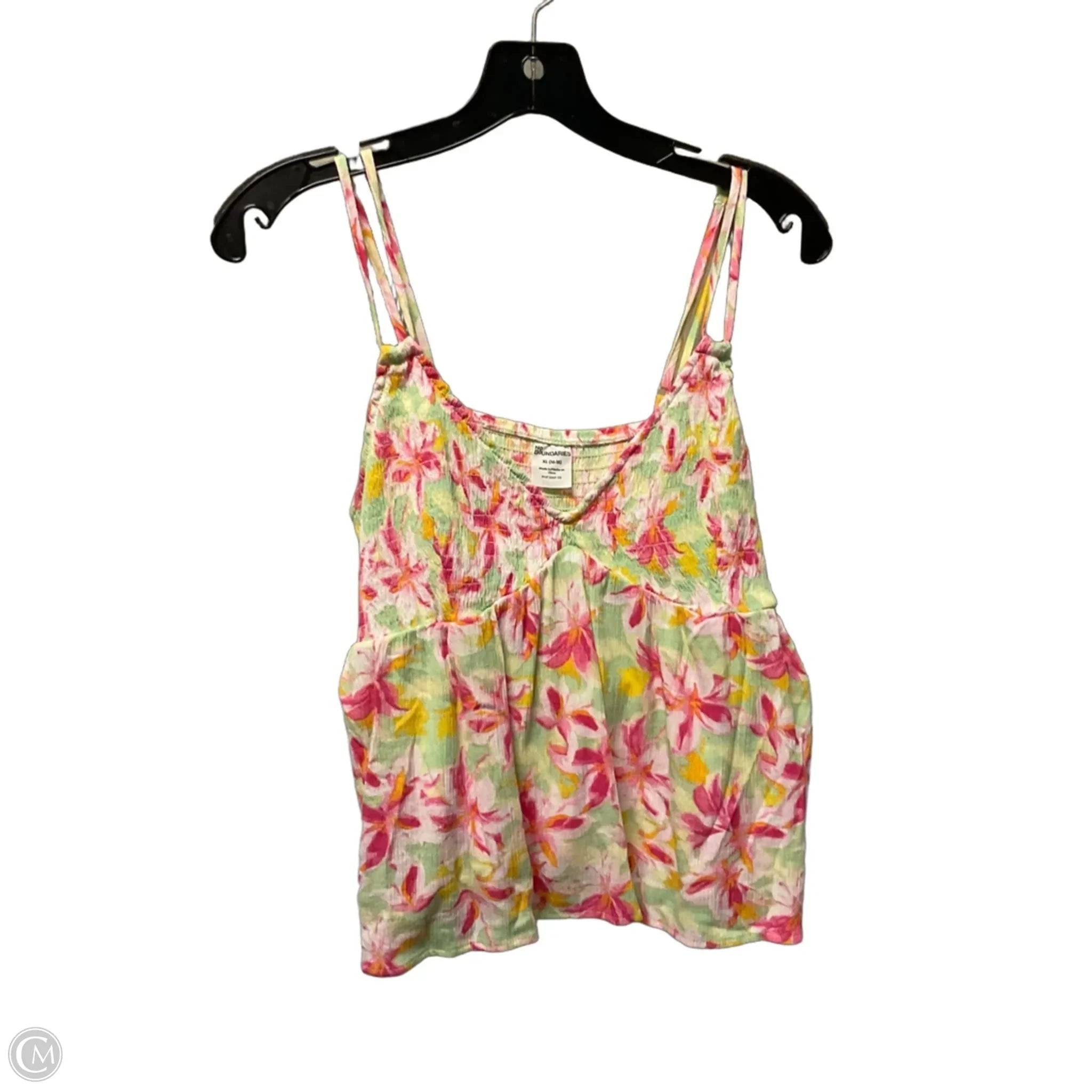 Top Sleeveless By No Barriers In Floral Print, Size: Xl