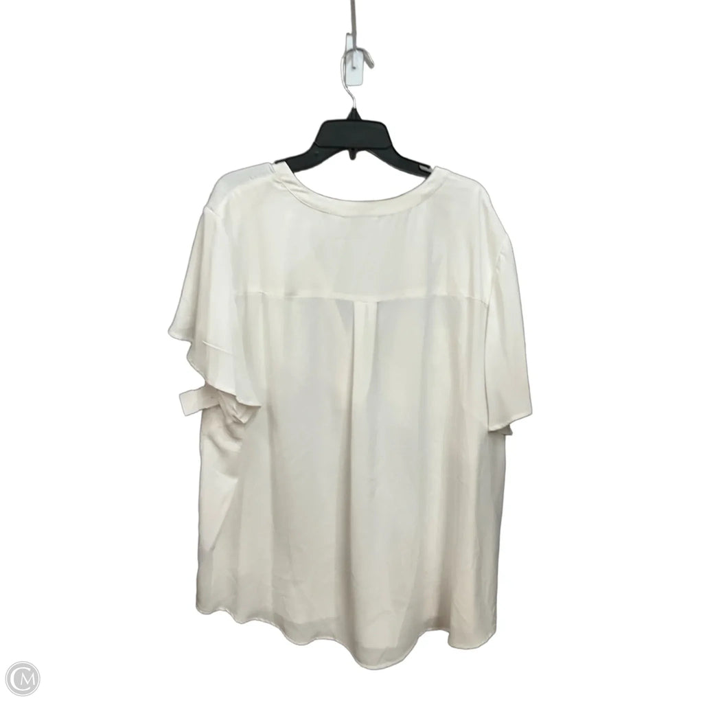 Blouse Short Sleeve By Torrid In White, Size: 4x