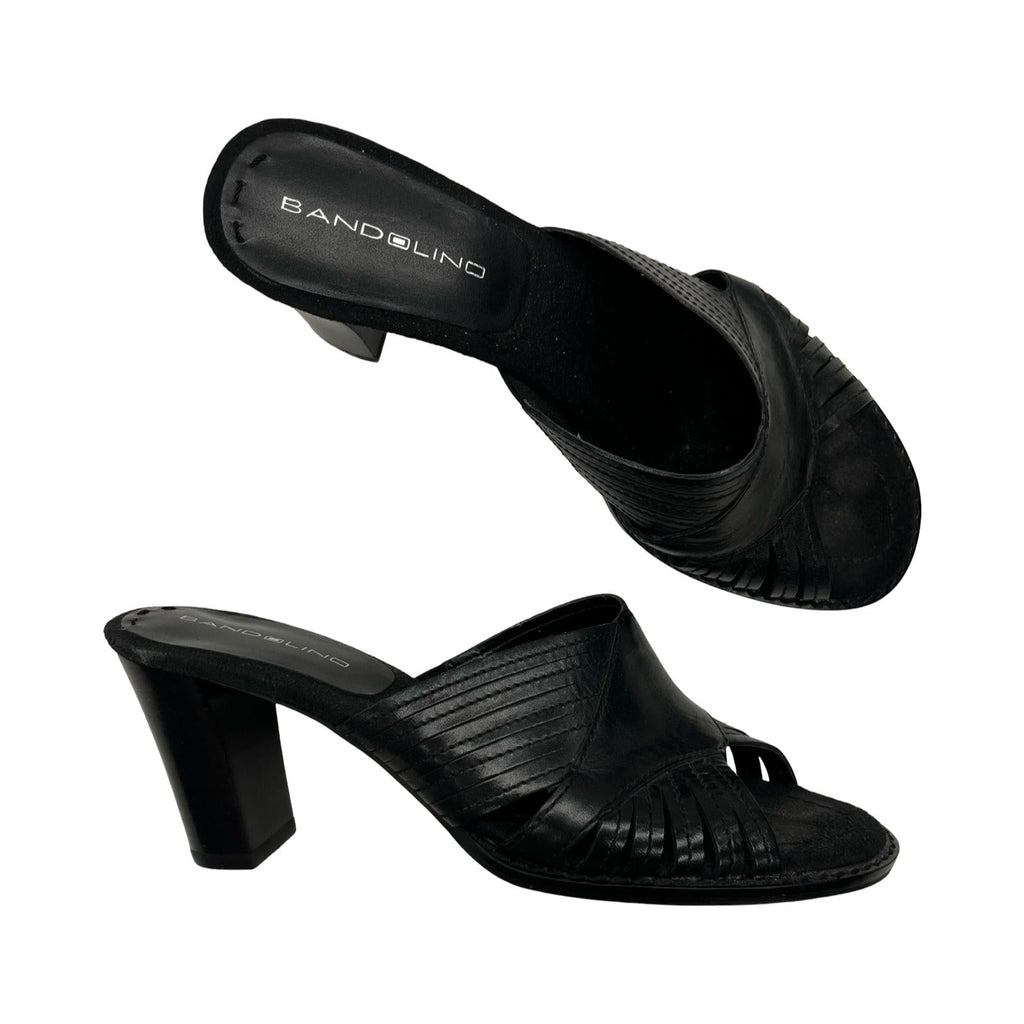 Sandals Heels Block By Bandolino In Black, Size:6.5