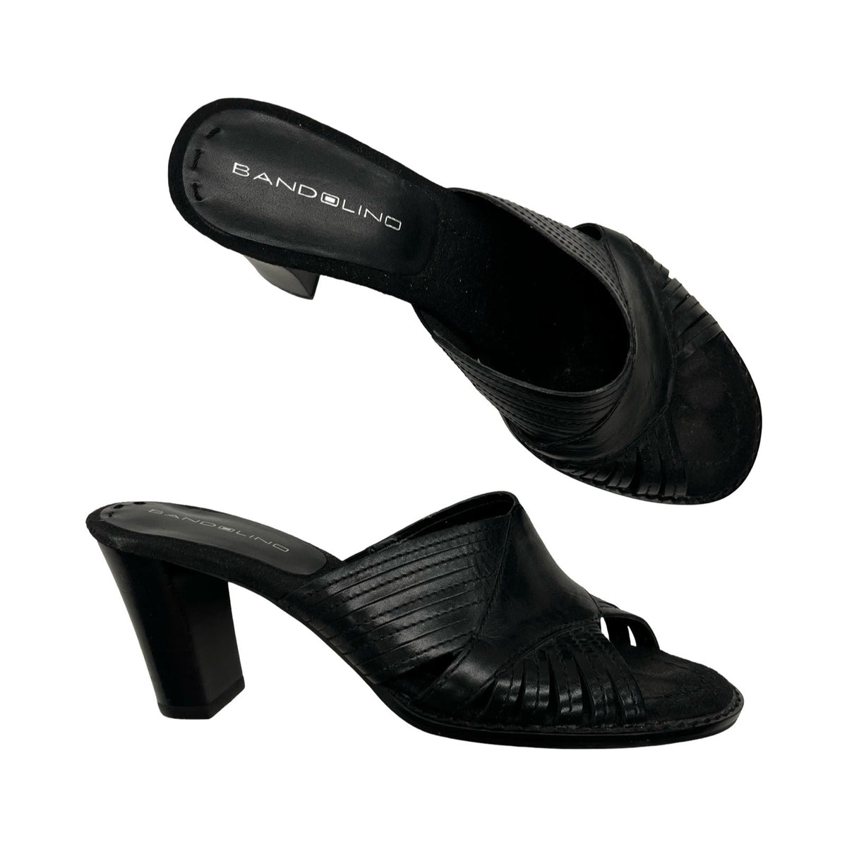 Sandals Heels Block By Bandolino In Black, Size:6.5