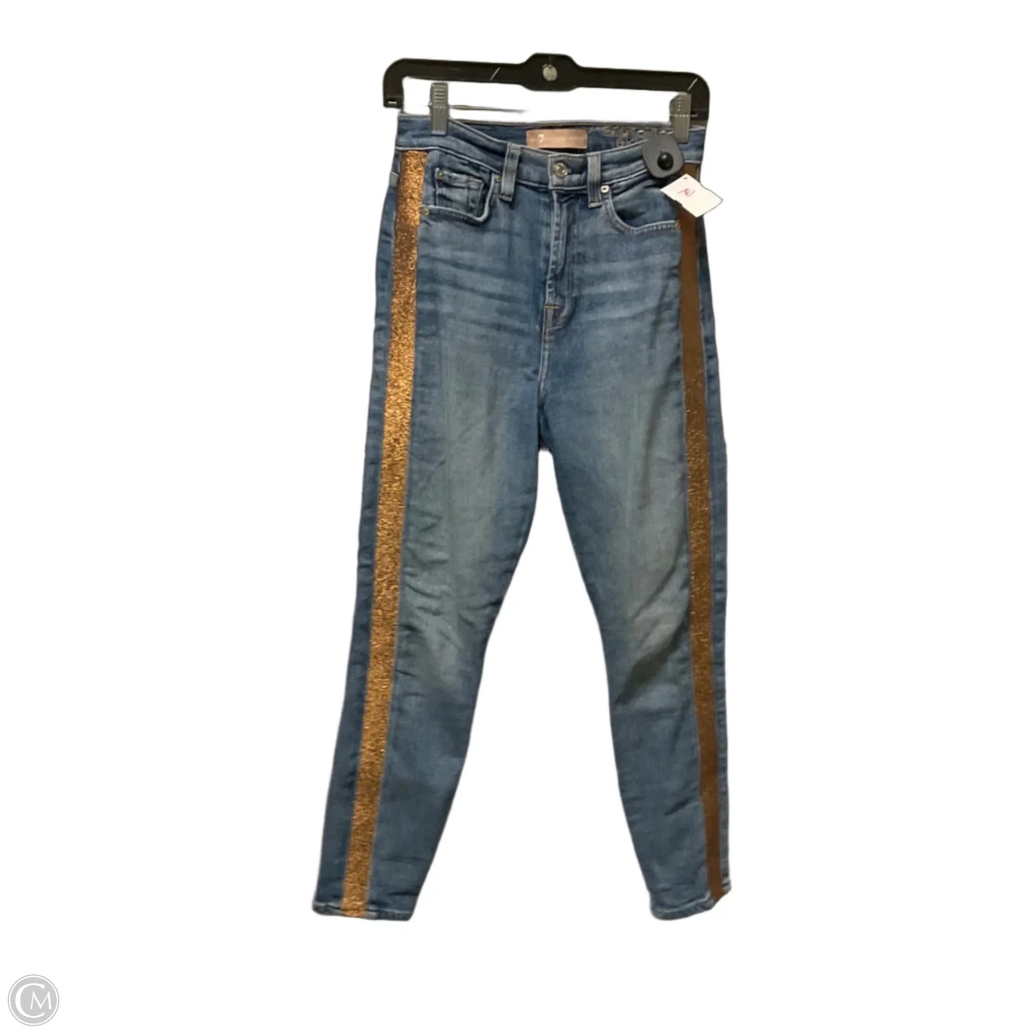 Jeans Skinny By 7 For All Mankind In Blue Denim, Size: 2