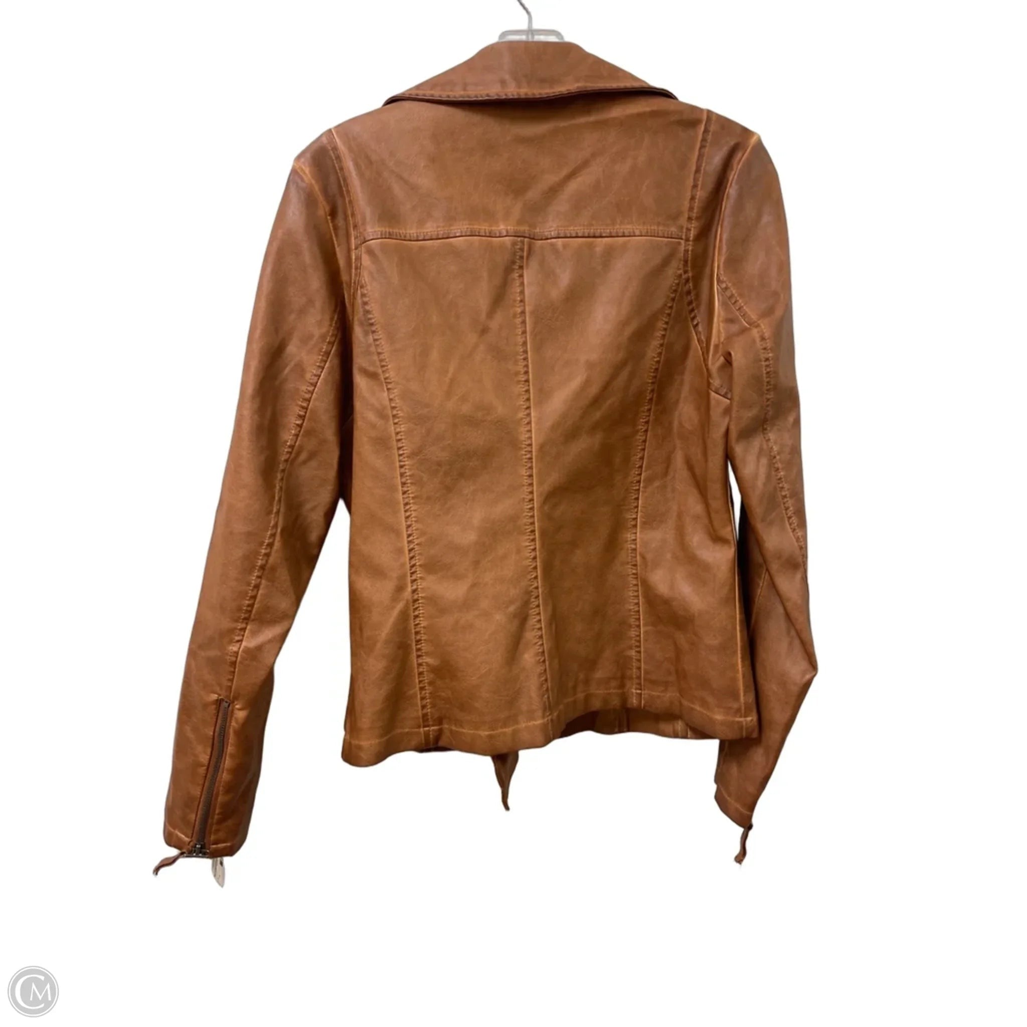 Jacket Moto By Max Studio In Brown, Size: S