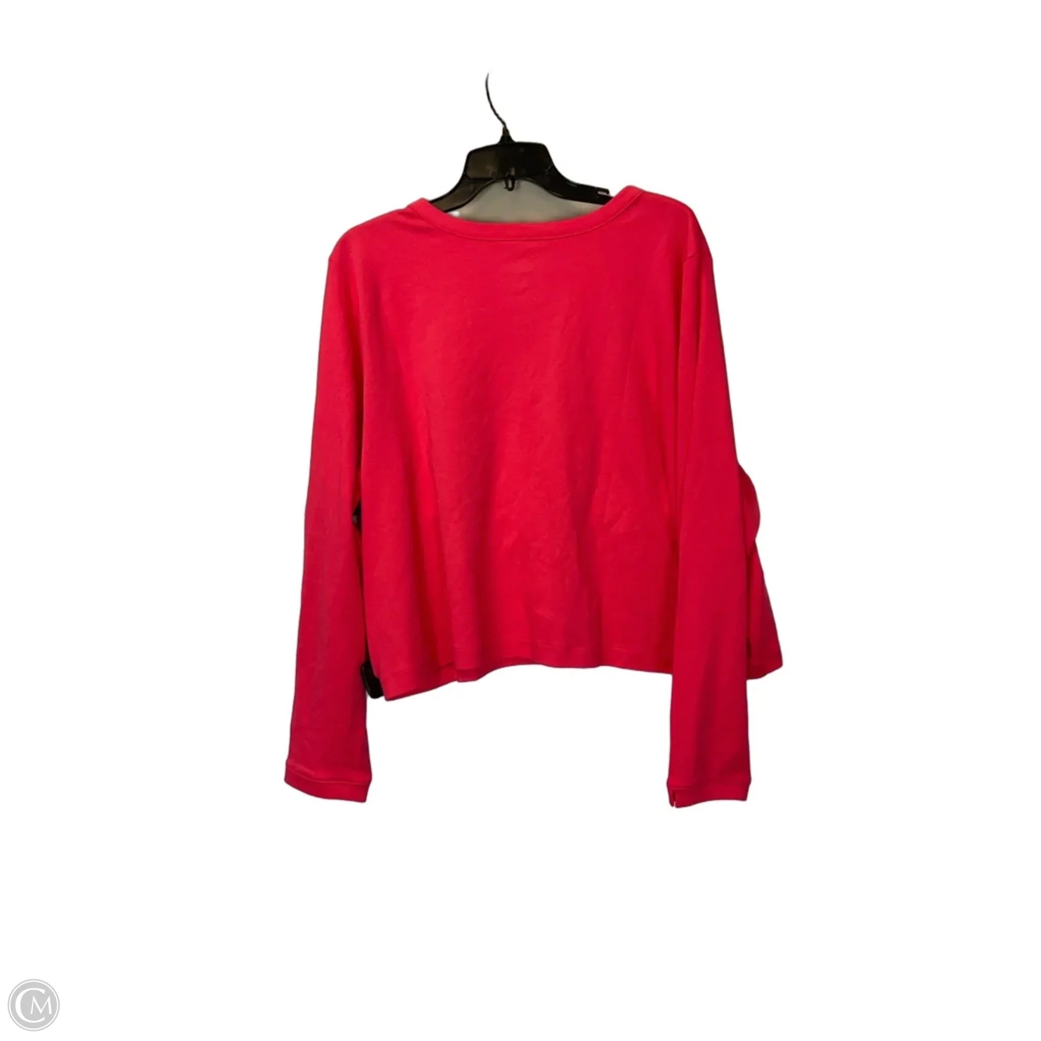 Top Long Sleeve Basic By Isaac Mizrahi Live Qvc In Red, Size: 2x