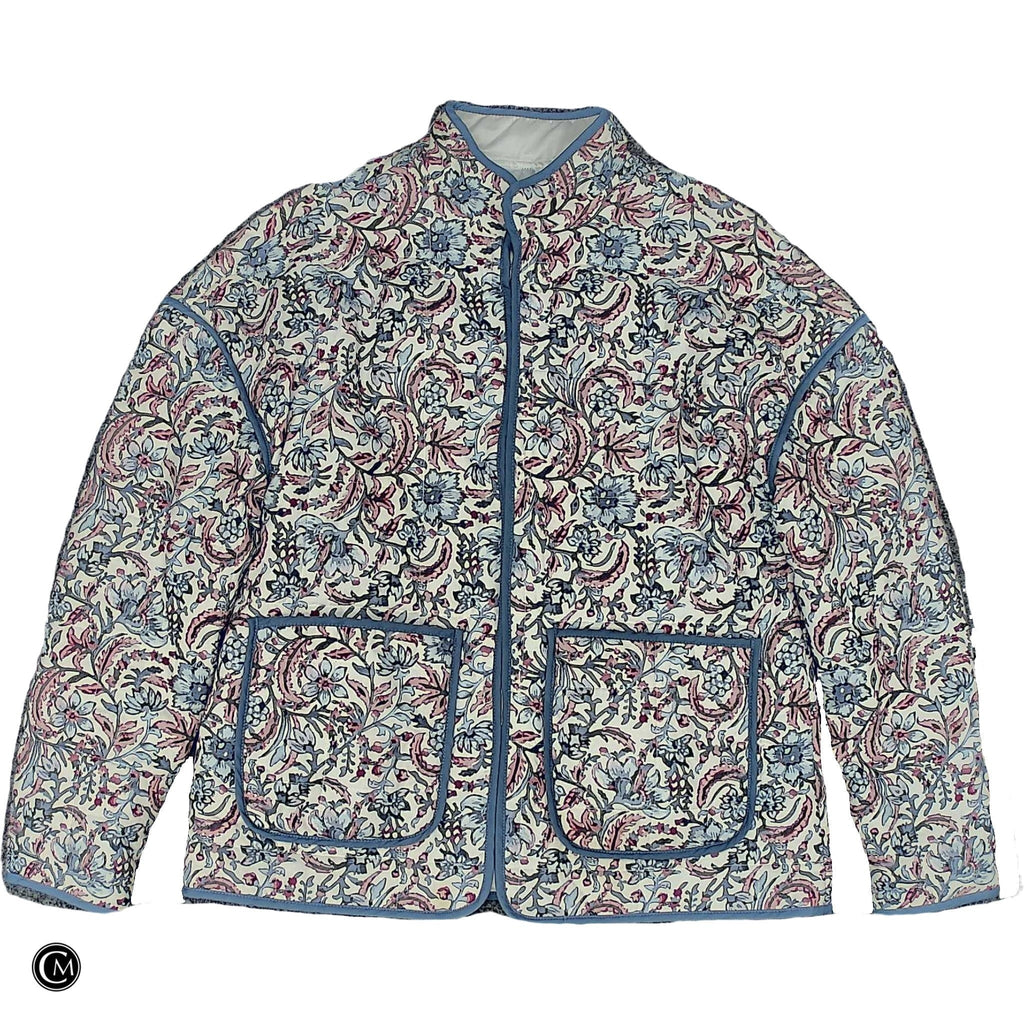 Jacket Puffer & Quilted By 7 For All Mankind In Blue & Purple, Size: S