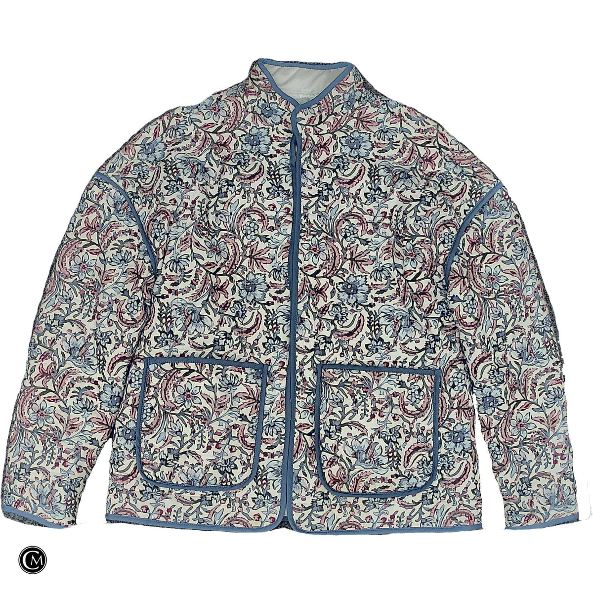 Jacket Puffer & Quilted By 7 For All Mankind In Blue & Purple, Size: S