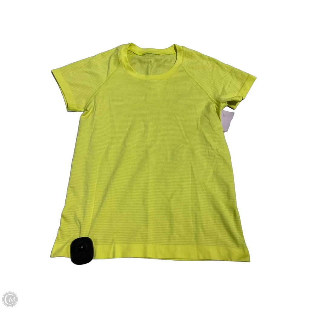 Athletic Top Short Sleeve By Lululemon In Yellow, Size: Xs