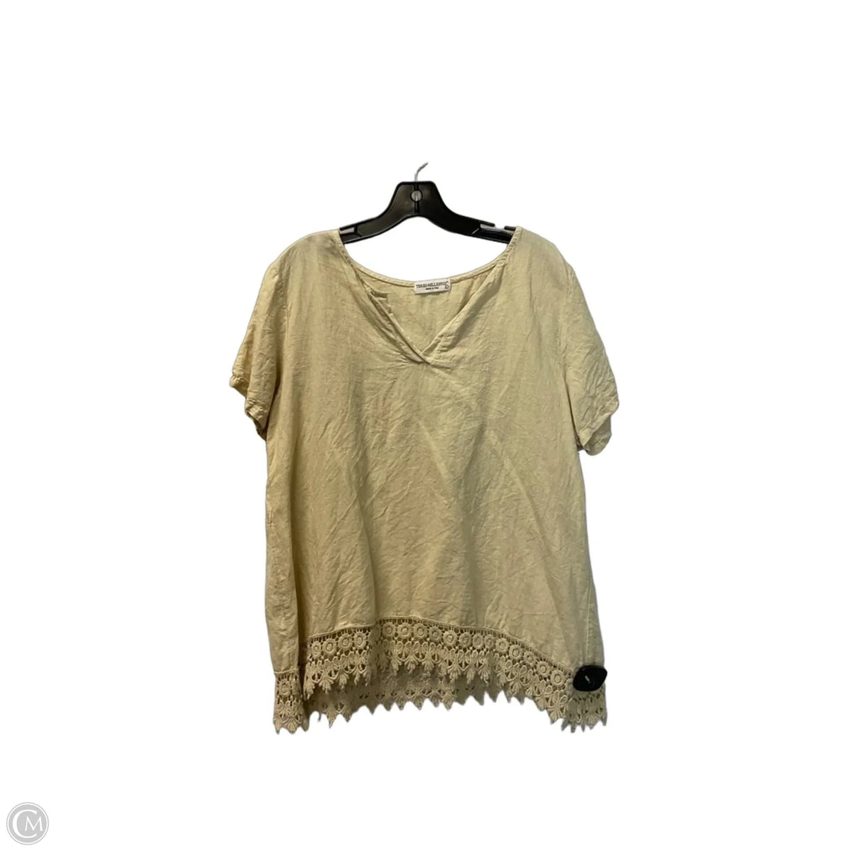 Top Short Sleeve By Terzo Millennio In Tan, Size: L