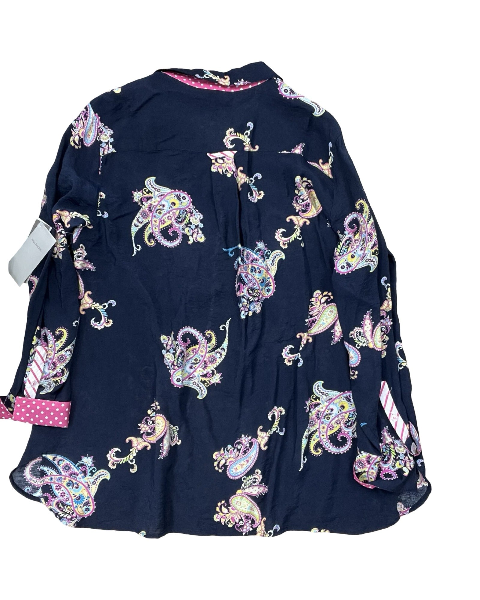 Blouse Ls By Multiples In Navy, Size:Xl