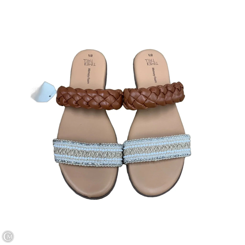 Sandals Flats By Time And Tru In Tan, Size: 8.5