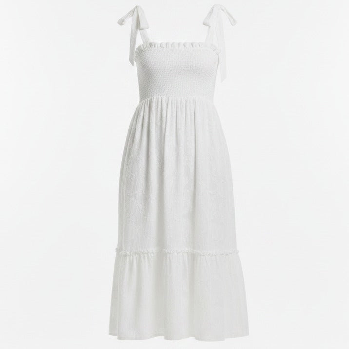 Rivera Midi Dress Designer By Lilly Pulitzer In White, Size: M