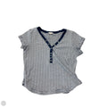 Top Short Sleeve By Pilcro In Blue & White, Size: L