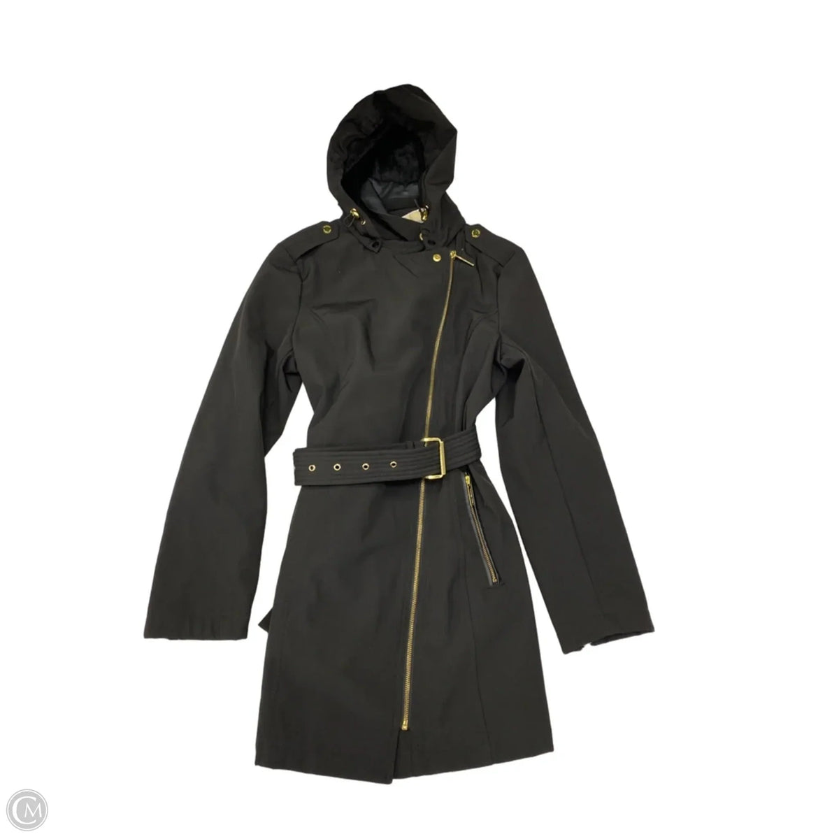 Coat Trench Coat By Michael By Michael Kors In Black, Size: M