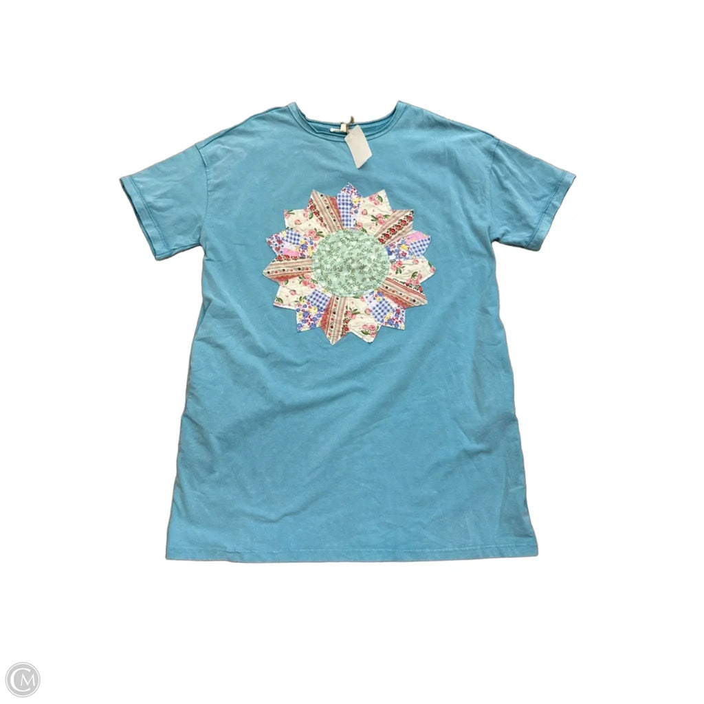 Top Short Sleeve By Easel In Blue, Size: S