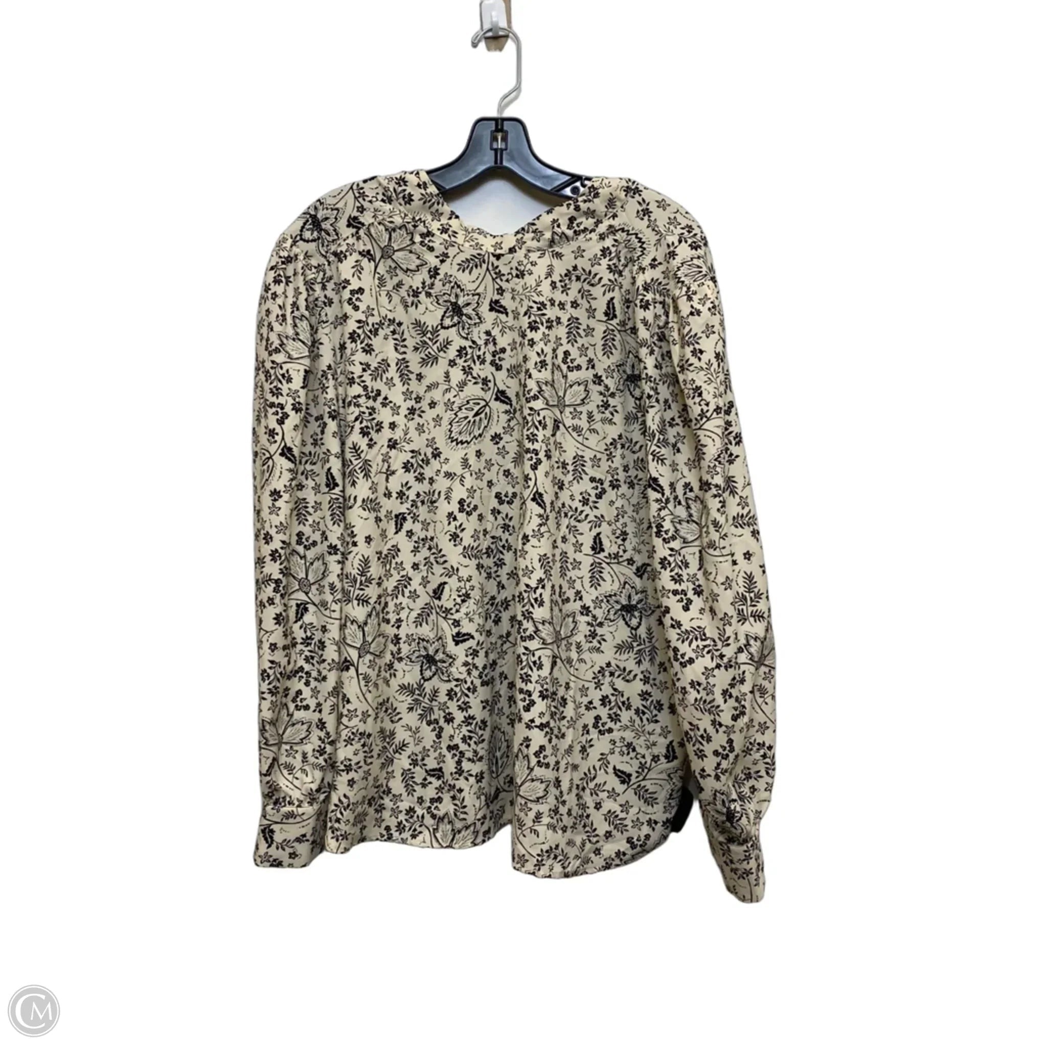 Top Long Sleeve By Loft In Black & Cream, Size: Xl